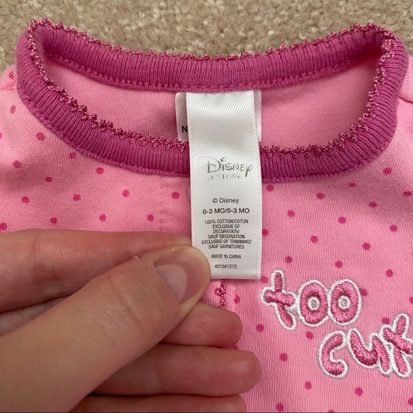 Pink polka dot ruffled Minnie Mouse coveralls - Picture 4 of 6